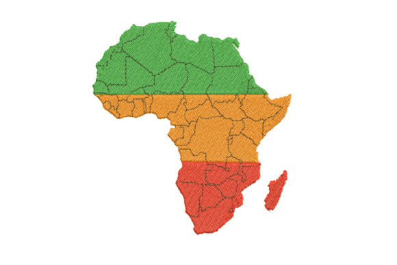 Africa Map Embroidery Design