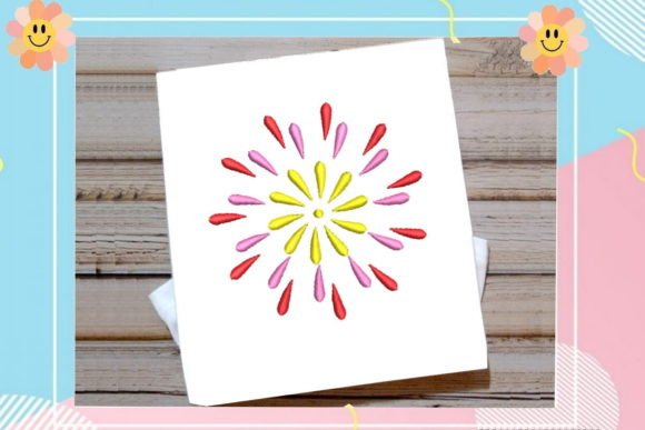 Cute Firework Embroidery Design