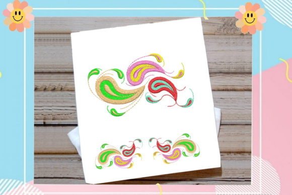 Multicolor Leaf Embroidery Design