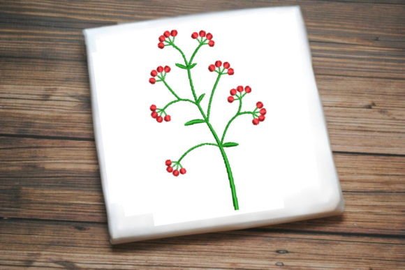 Red Flower Tree Embroidery Design