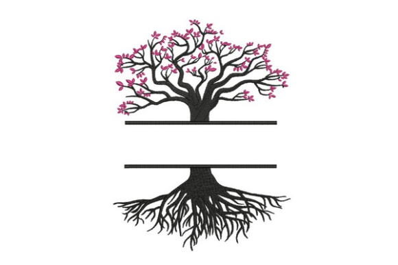 Tree Family Split Embroidery Design